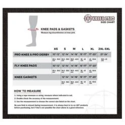 187 Killer Pads Fly Knee Pads -Blade Skate Shop 187 killer pads knee size chart