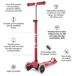 Maxi Micro Deluxe LED Scooter - Red -Blade Skate Shop 9jAqmKXo