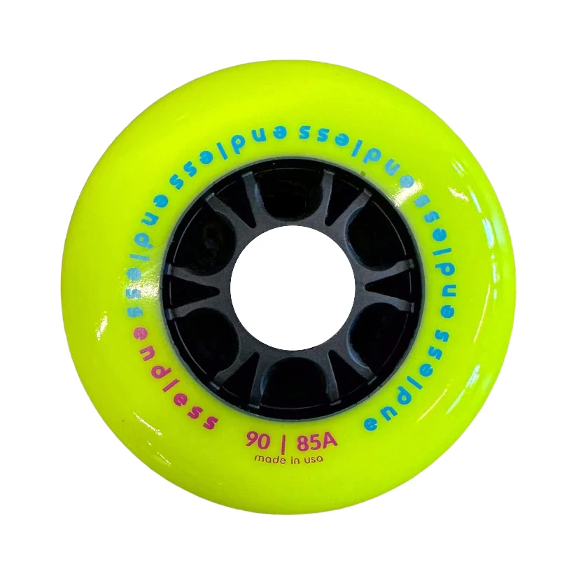 Endless Neon Yellow 90mm Wheels - Set Of 8 3 Endless Neon Yellow 90mm Wheels - Set Of 8