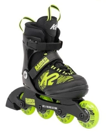 K2 Raider Boys Adjustable Size Skates - Black/Lime 2 K2 Raider Boys Adjustable Size Skates - Black/Lime