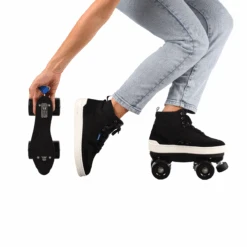 Slades S-Quads - Black -Blade Skate Shop ONFEET BLACK PhotoRoom