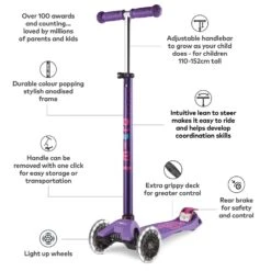 Maxi Micro Deluxe LED Scooter - Purple 9 Maxi Micro Deluxe LED Scooter - Purple -Blade Skate Shop RUAicVKw