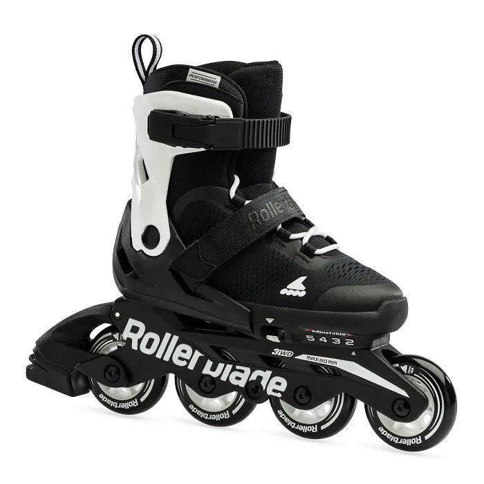 Rollerblade Microblade Adjustable Kids Skates - Black/White 4 Rollerblade Microblade Adjustable Kids Skates - Black/White - Image 2