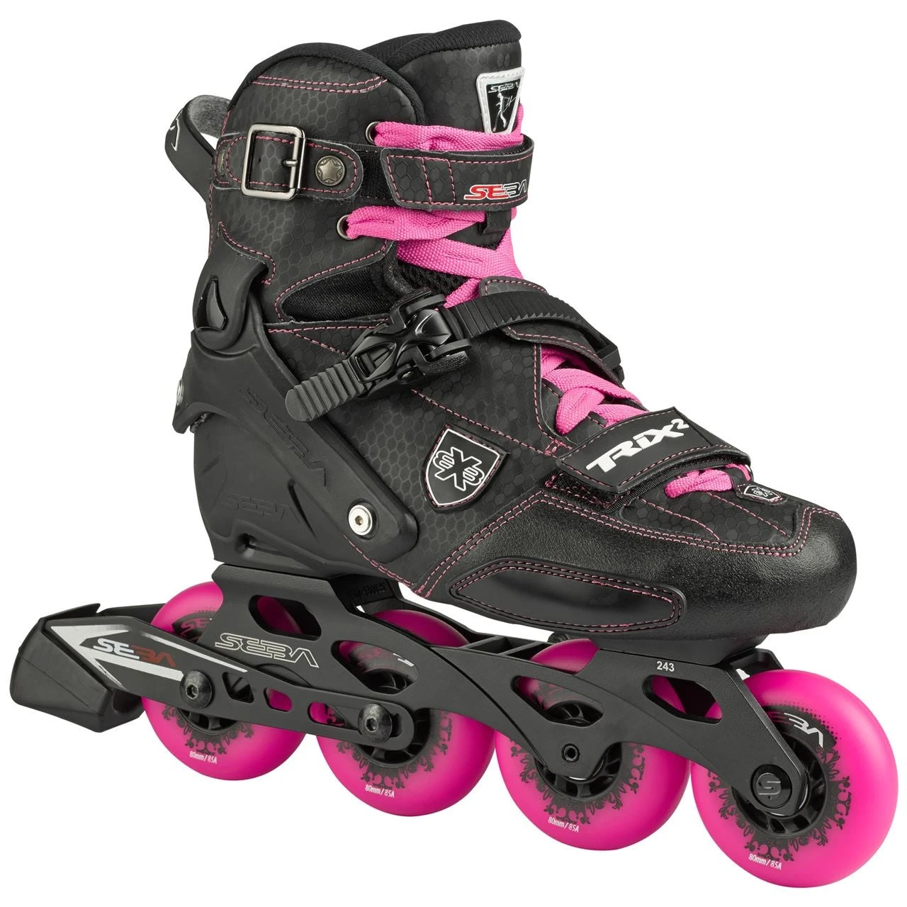 Seba Trix 2 80 Womens Inline Skates - Black/Pink 3 Seba Trix 2 80 Womens Inline Skates - Black/Pink