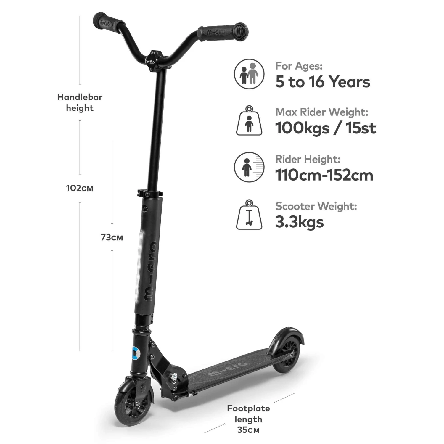 Micro Sprite Deluxe Scooter - Black 4 Micro Sprite Deluxe Scooter - Black - Image 2