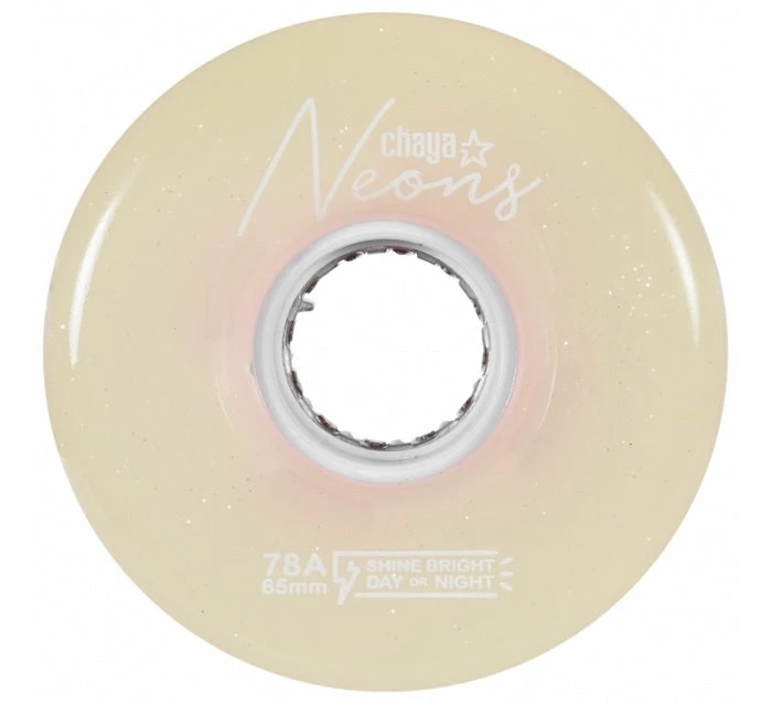 Chaya Neons LED Light Up Roller Skate Wheels White 65mm 78a - 4 Pack 3 Chaya Neons LED Light Up Roller Skate Wheels White 65mm 78a - 4 Pack
