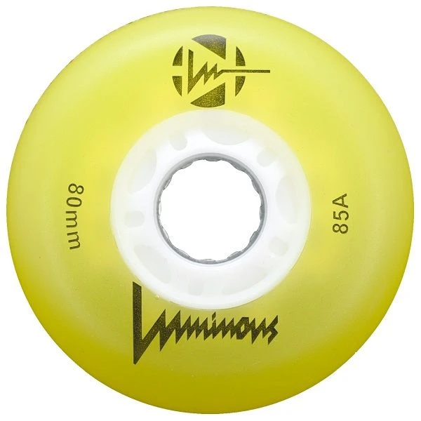 Luminous Light Up Inline Skate Wheels - Yellow 4 Pack 3 Luminous Light Up Inline Skate Wheels - Yellow 4 Pack