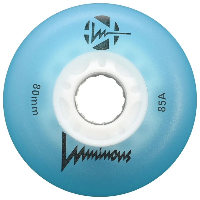 Luminous Light Up Inline Skate Wheels - Blue 4 Pack 3 Luminous Light Up Inline Skate Wheels - Blue 4 Pack
