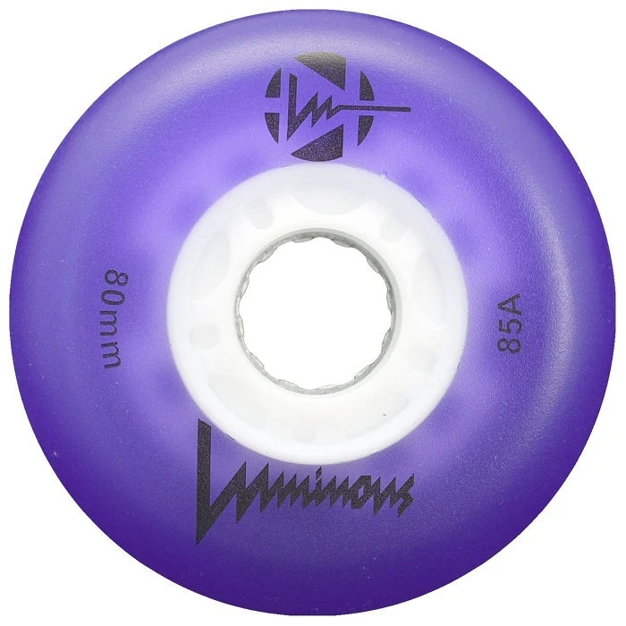 Luminous Light Up Inline Skate Wheels - Purple 4 Pack 3 Luminous Light Up Inline Skate Wheels - Purple 4 Pack
