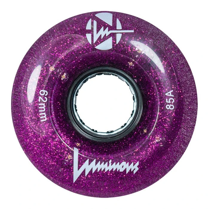 Luminous Light Up Quad Wheels Purple Haze 62mm - 4 Pack 3 Luminous Light Up Quad Wheels Purple Haze 62mm - 4 Pack