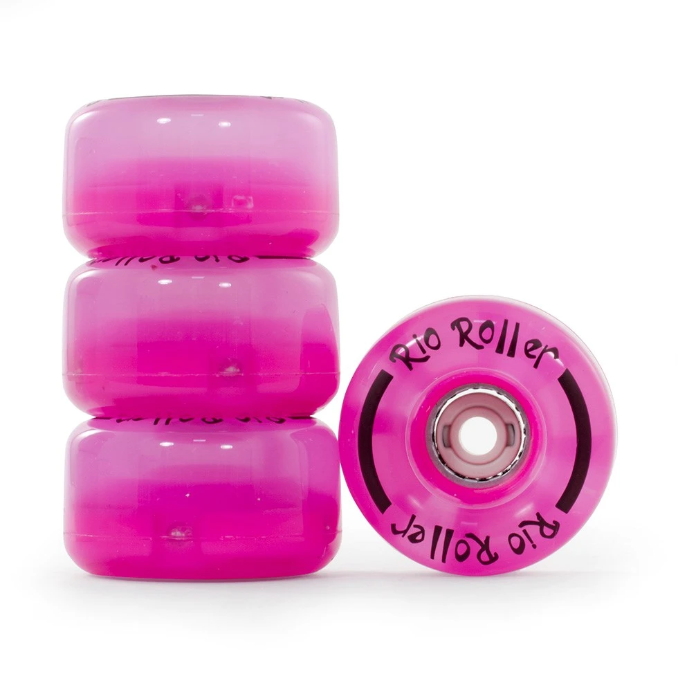 Rio Roller Pink Light Up Roller Skate Wheels 58mm - Set Of 4 3 Rio Roller Pink Light Up Roller Skate Wheels 58mm - Set Of 4