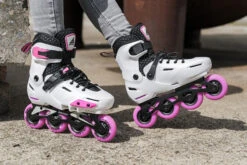 Rollerblade Apex Adjustable Inline Skates - White/Pink 9 Rollerblade Apex Adjustable Inline Skates - White/Pink -Blade Skate Shop rollerblade apex adjustable inline skates white pink lifestyle