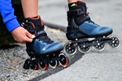 Rollerblade Macroblade 90 Mens Skates - Blue/Orange -Blade Skate Shop rollerblade macroblade 90 mens skates blue orange lifestyle