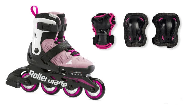 Rollerblade Microblade Adjustable Kids Skates Combo Pack - Pink/White 3 Rollerblade Microblade Adjustable Kids Skates Combo Pack - Pink/White