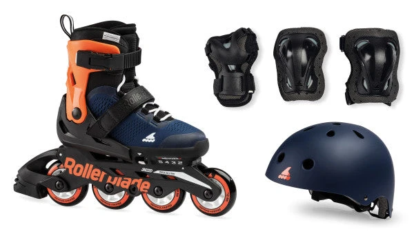 Rollerblade Microblade Kids Skates Cube Pack - Blue/Orange 3 Rollerblade Microblade Kids Skates Cube Pack - Blue/Orange