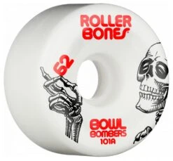 Rollerbones Bowl Bomber Wheels White 62mm 101a - Set Of 8