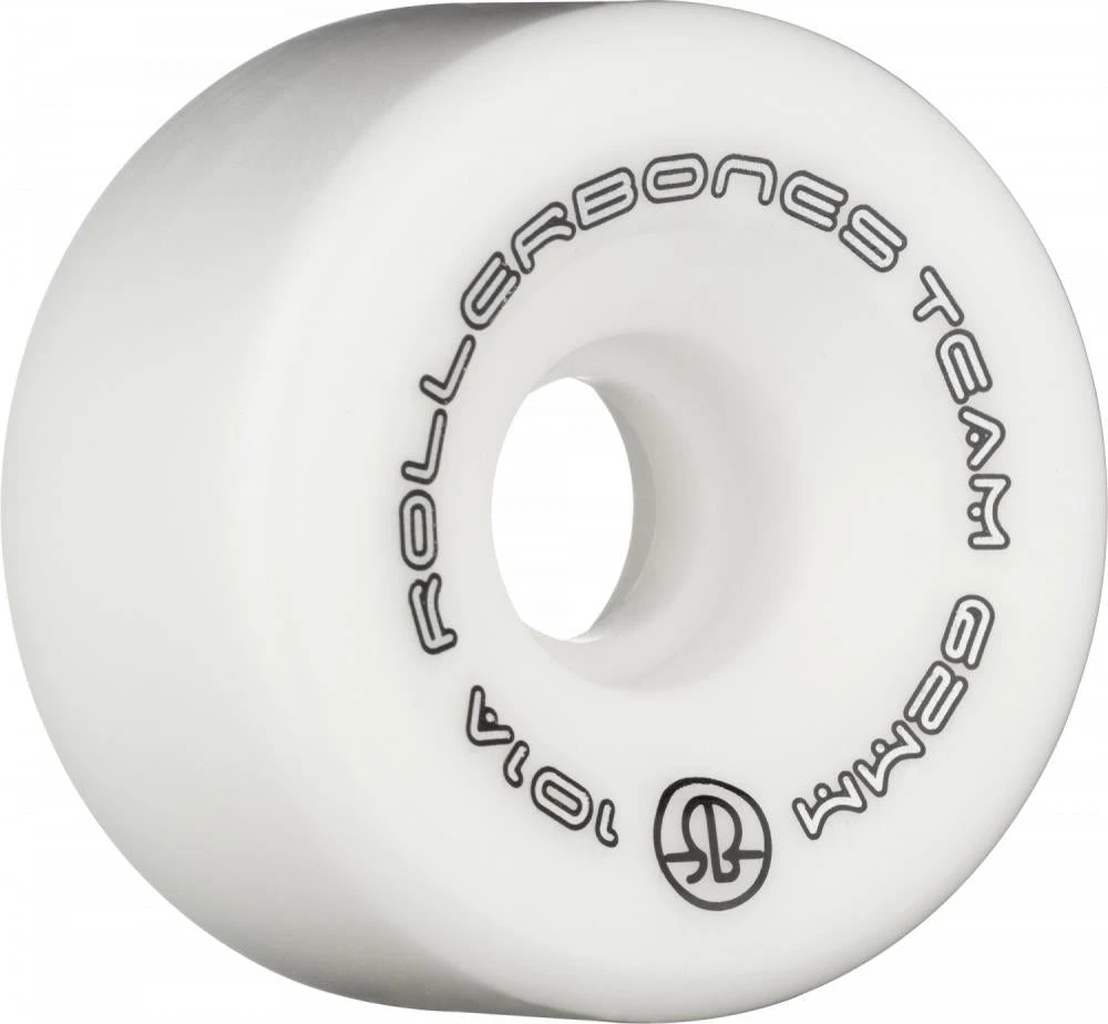 Rollerbones Team Logo Wheels White 62mm 101a - Set Of 8 3 Rollerbones Team Logo Wheels White 62mm 101a - Set Of 8
