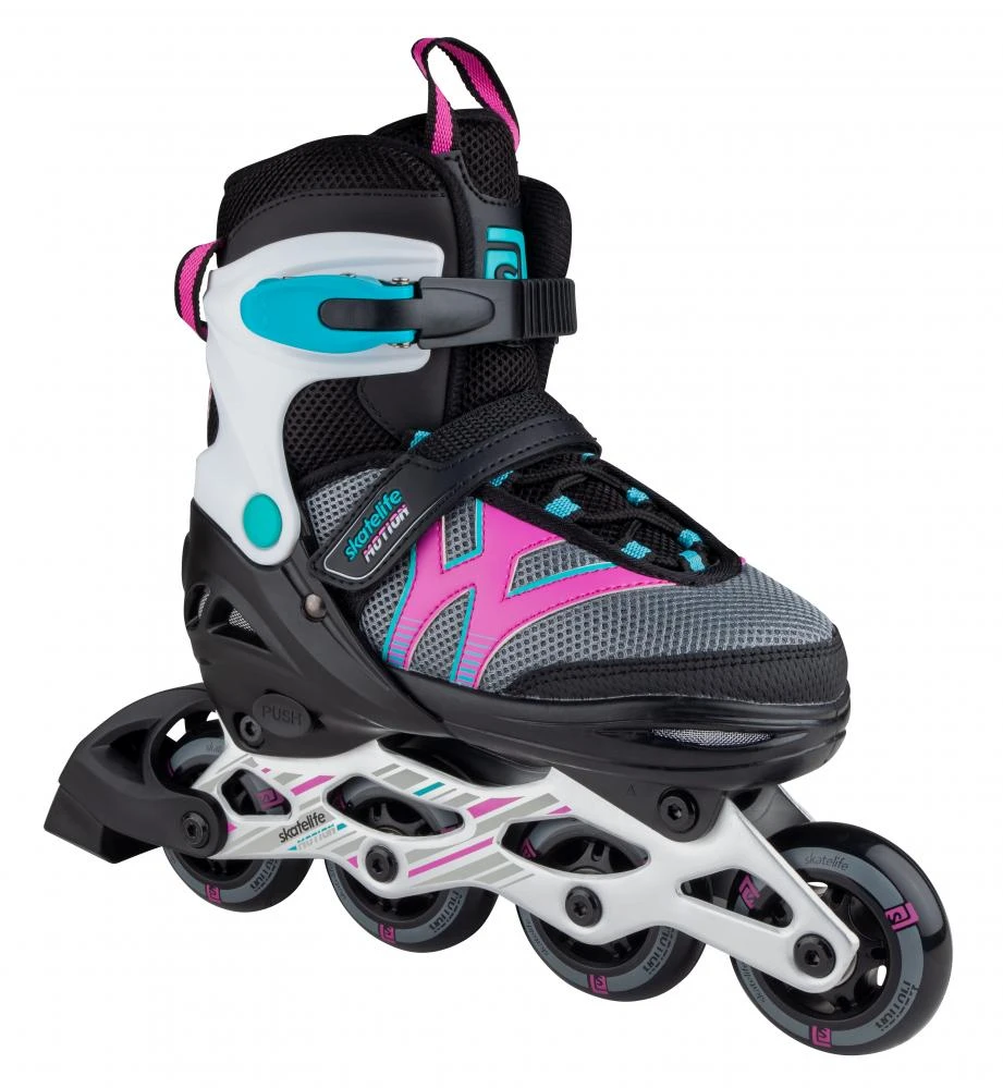Skatelife Motion Adjustable Kids Inline Skates - Black/Pink 3 Skatelife Motion Adjustable Kids Inline Skates - Black/Pink