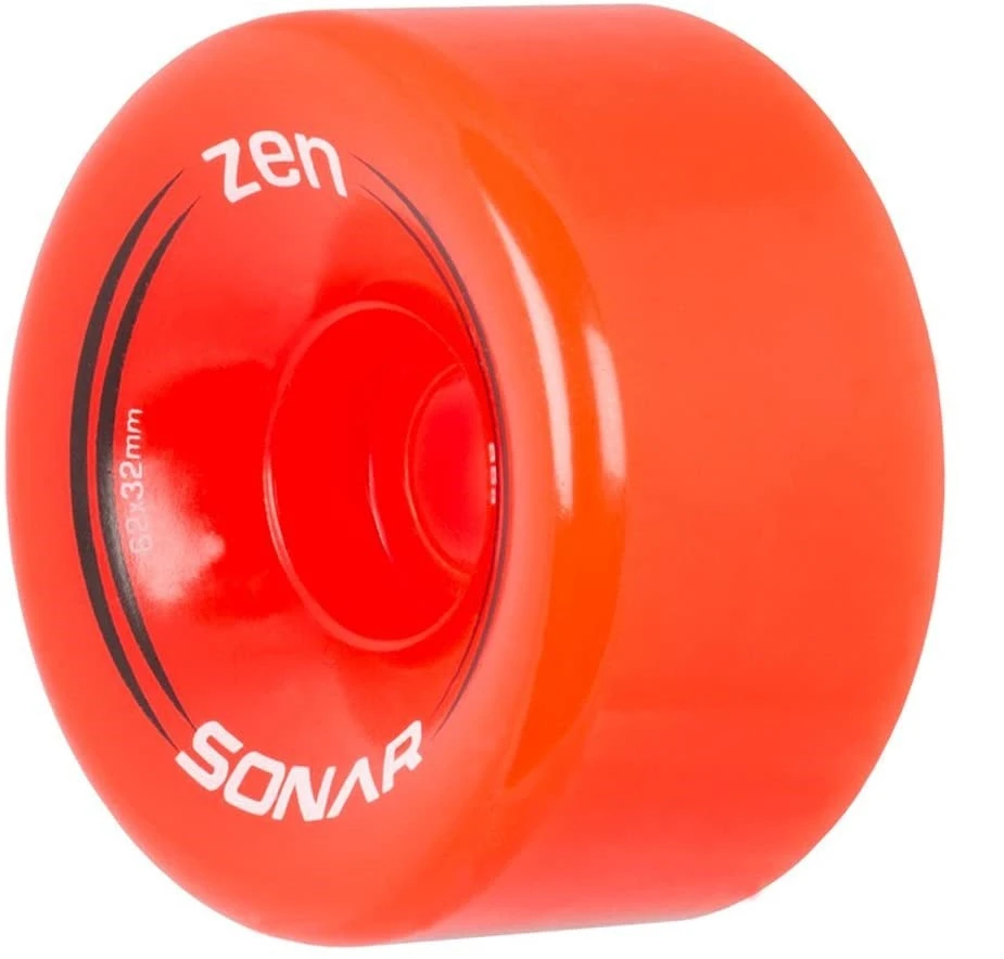 Sonar Zen Red Quad Roller Skate Wheels 62mm - Set Of 4 3 Sonar Zen Red Quad Roller Skate Wheels 62mm - Set Of 4