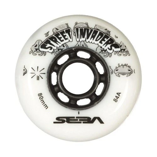 Street Invaders Inline Skate Wheels 84a - White 4 Pack 3 Street Invaders Inline Skate Wheels 84a - White 4 Pack