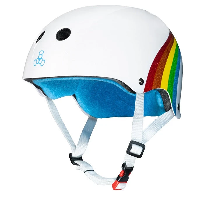 Triple 8 Sweatsaver Helmet - White Rainbow Sparkle 3 Triple 8 Sweatsaver Helmet - White Rainbow Sparkle