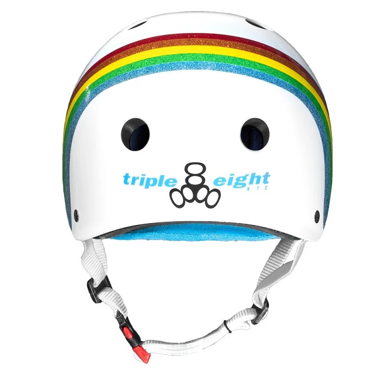Triple 8 Sweatsaver Helmet - White Rainbow Sparkle 4 Triple 8 Sweatsaver Helmet - White Rainbow Sparkle - Image 2